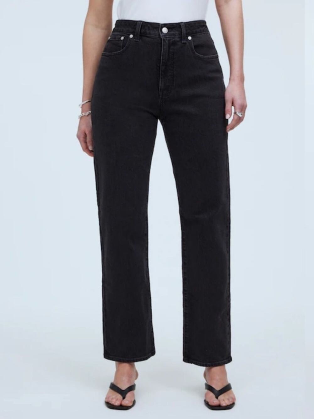 Madewell Curvy 90s Straight Jeans Black Size 27 Minimalist Denim Casual NM273